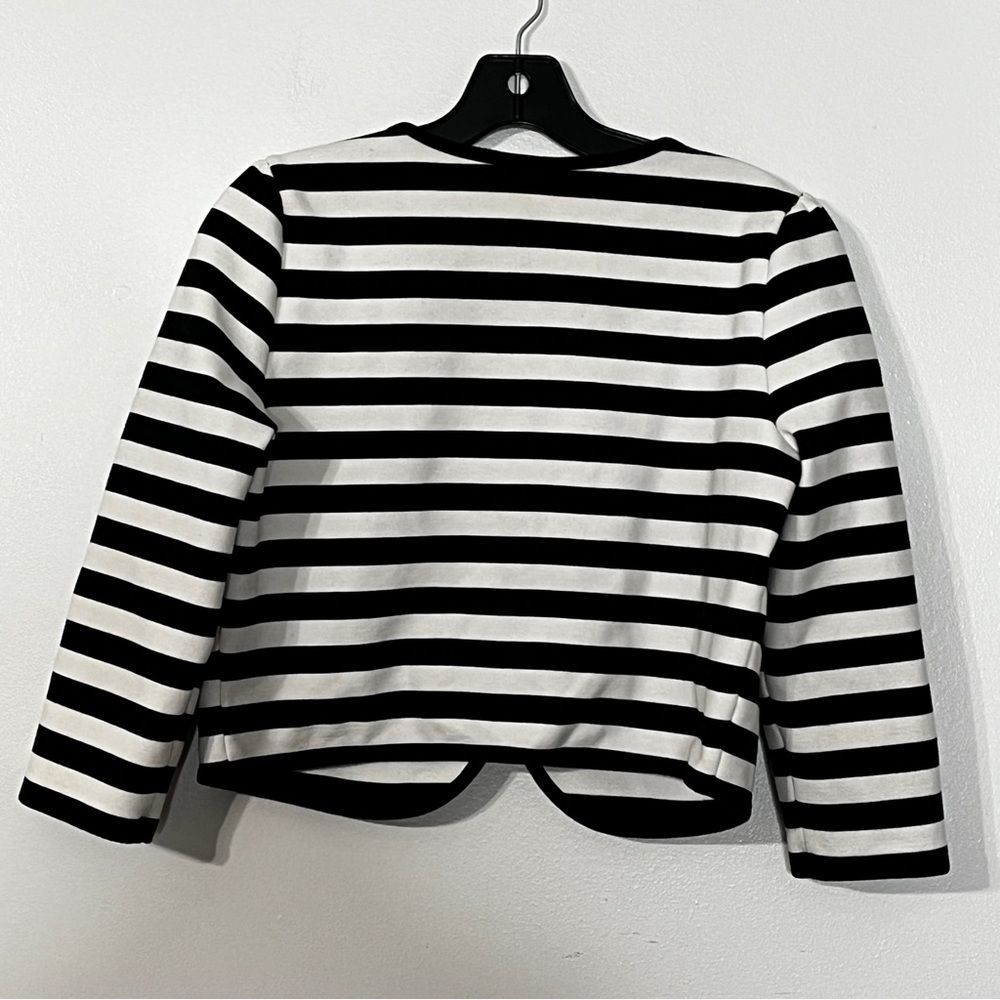 Inc Military Band Knit Black White Stripe Jacket - Picture 3 of 4